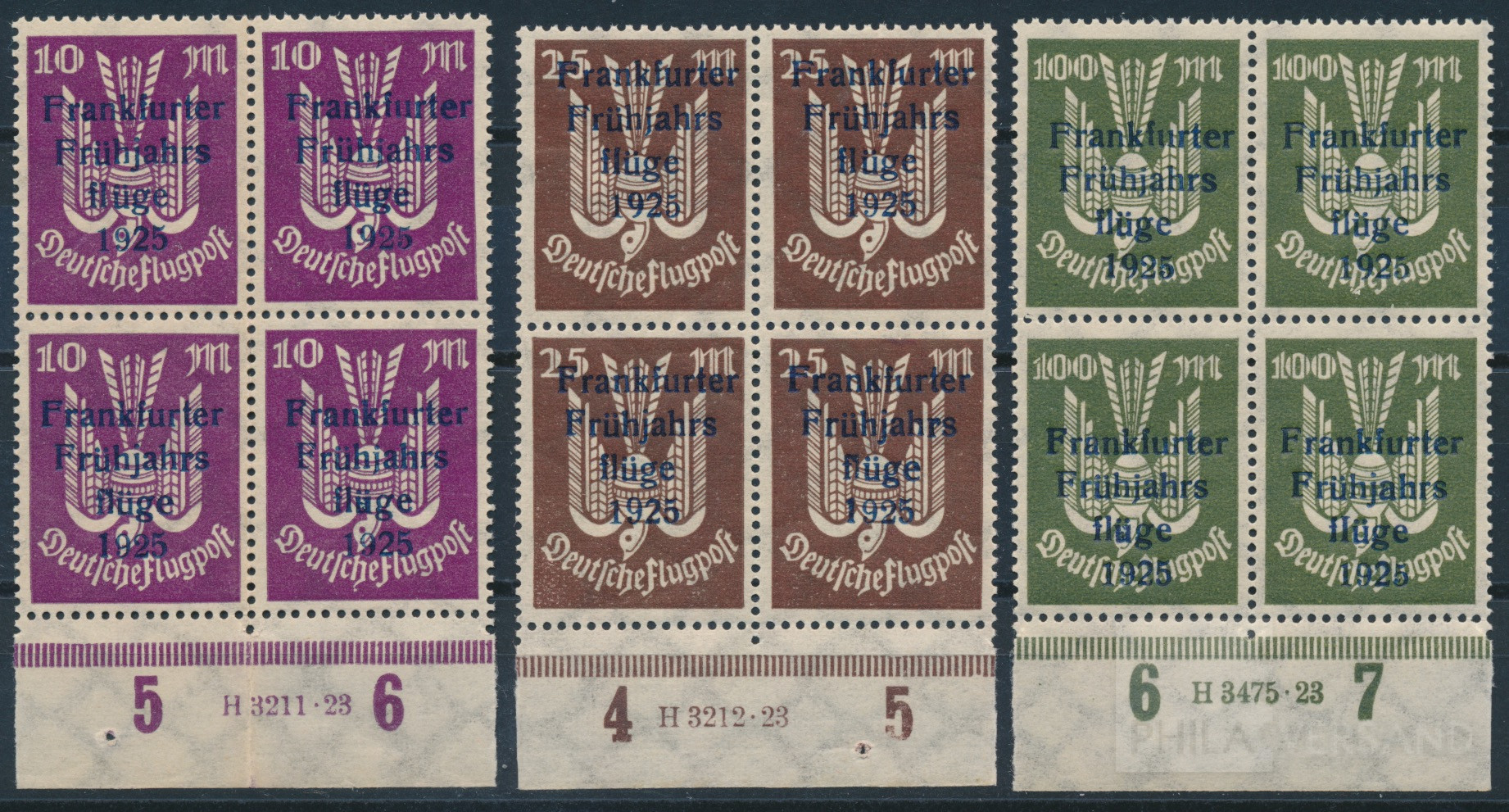 Halbamtliche Flugmarken 1925  | Michel-Nr. II a - II c | postfrisch