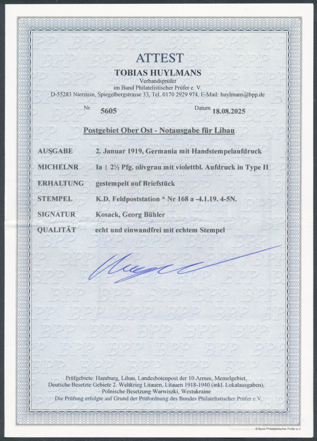 Libau local issue 1919  | Michel-No. Libau I a | piece