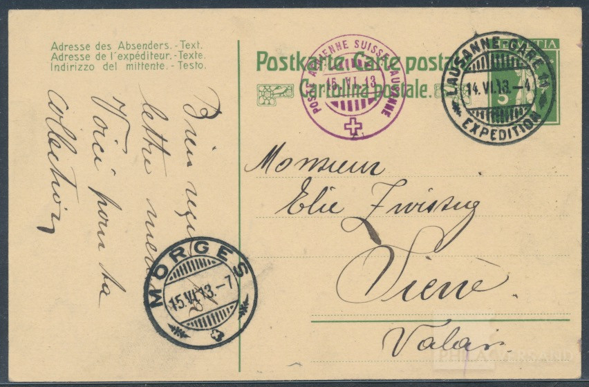 Lausanne airmail 1913  | Michel-No. Handbuch 12 C | Cover/Card