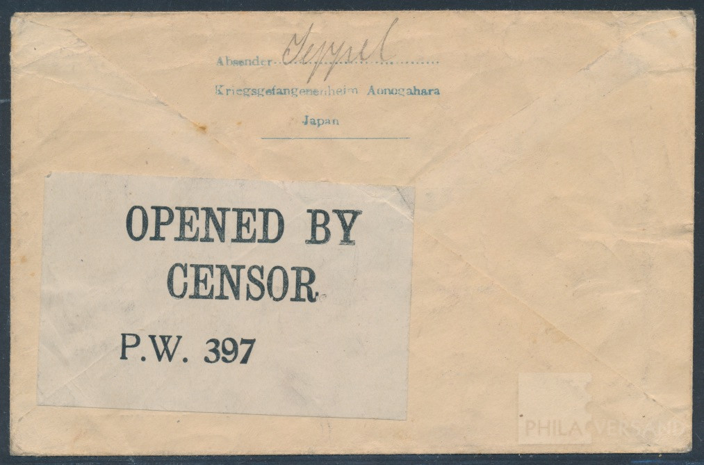 Kriegsgefangenenpost Lager Aonogahara 1918  | Michel-Nr. Aonagahara POW | Brief/Karte