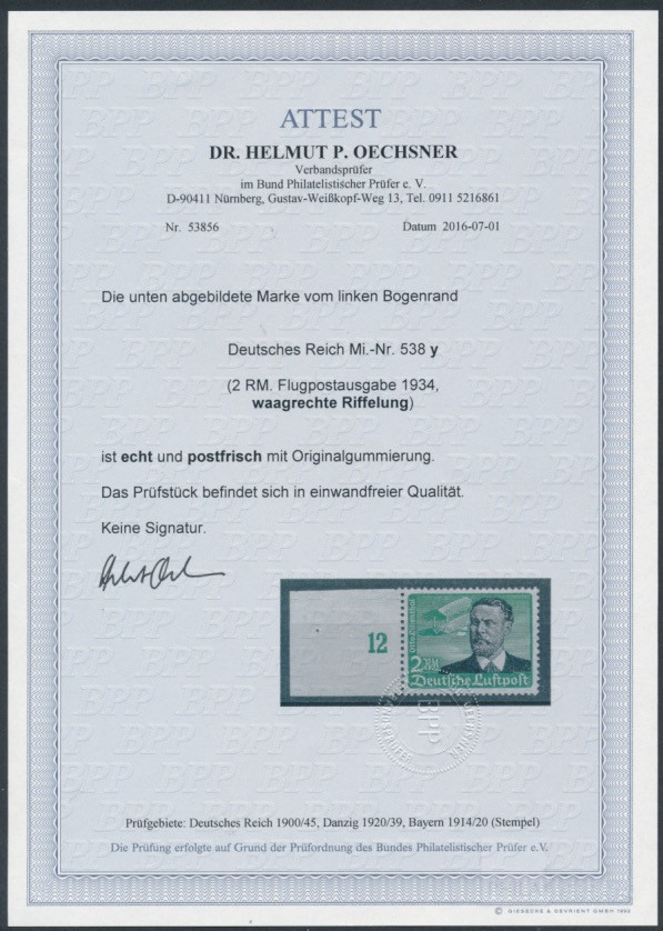 Flugpost 1934  | Michel-Nr. 529-539 y | postfrisch