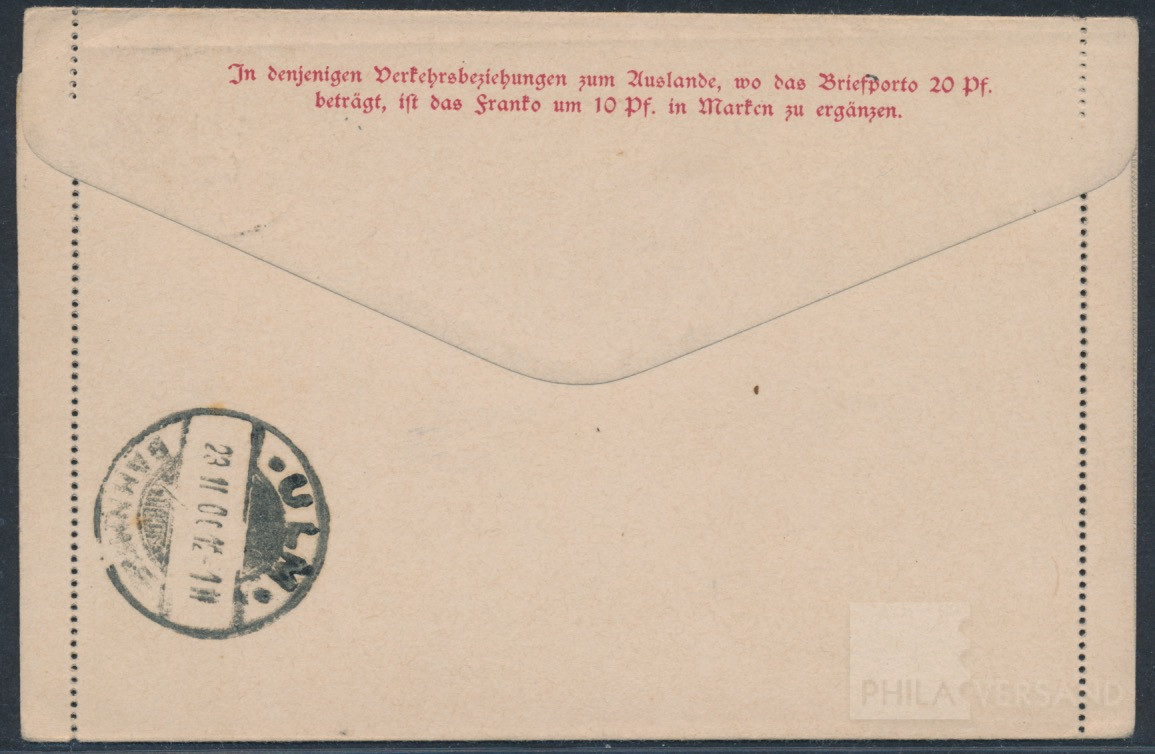 Adler 1900  | Michel-Nr. V K2 | Brief/Karte