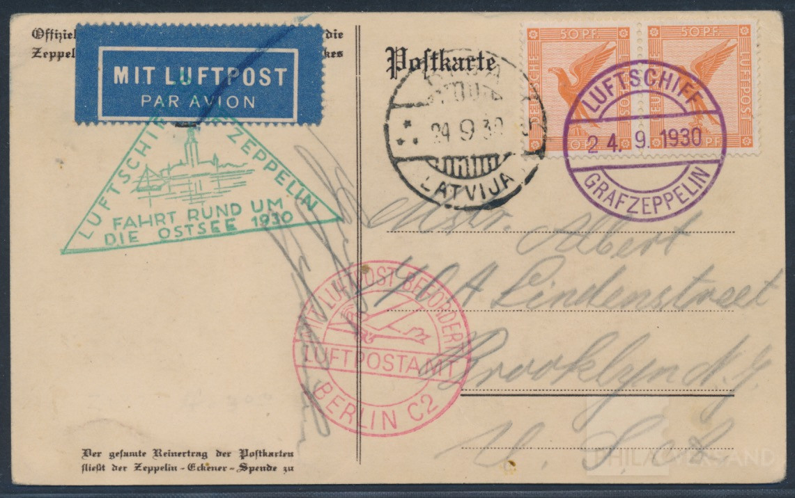 Ostseefahrt 1930  | Michel-Nr. Sieger 88 Ac | Brief/Karte