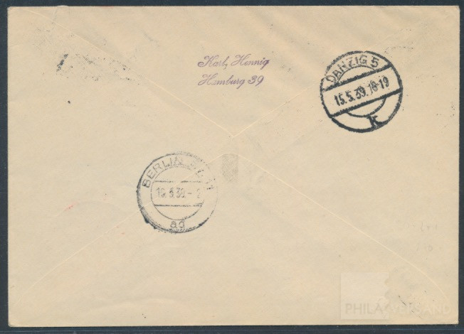 Danzig Flugpost 1939  | Michel-Nr. 284-288, 306-308 | Brief/Karte