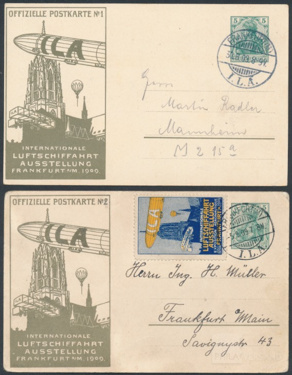 ILA 1909  | Michel-No. PF 1-02 + PF 1-04 | Cover/Card